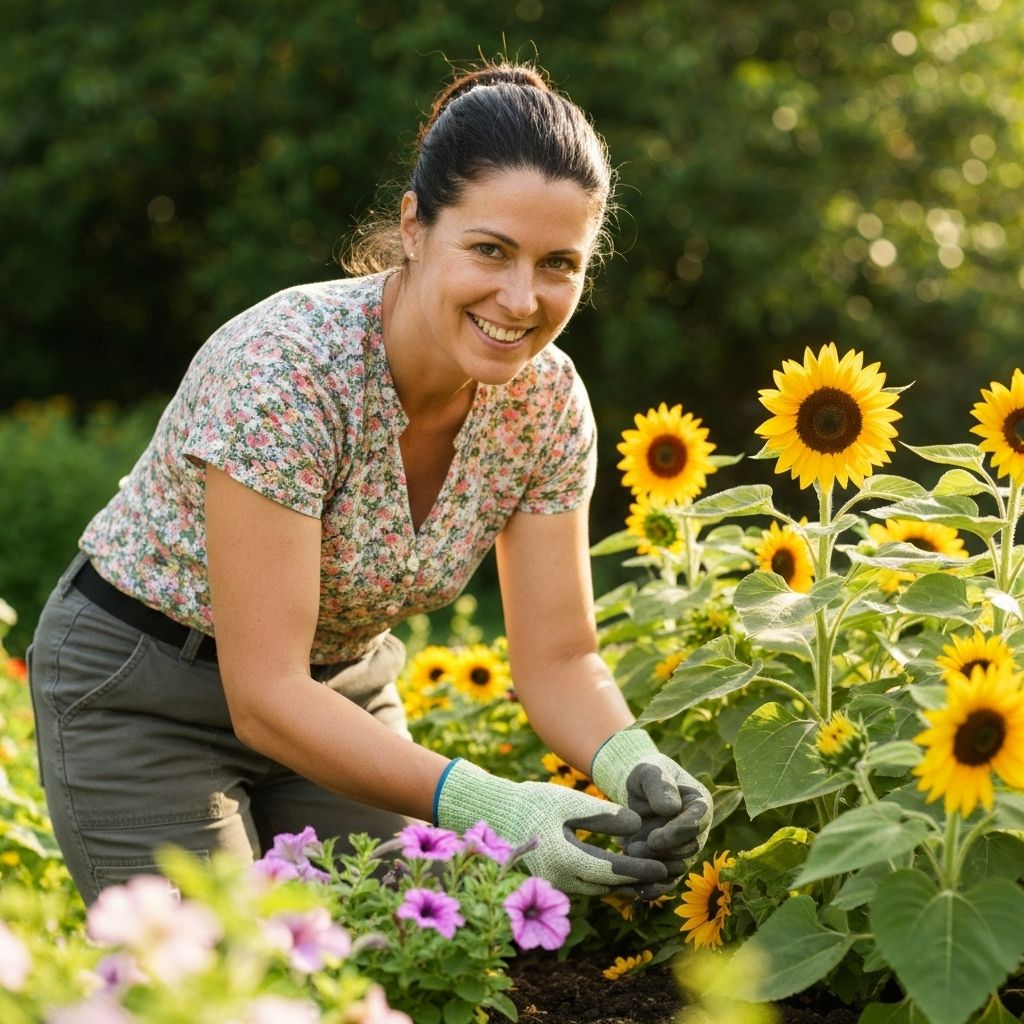 A helper tending to a garden